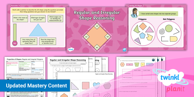 Y5 Regular and Irregular Shape Reasoning Maths Lesson 8