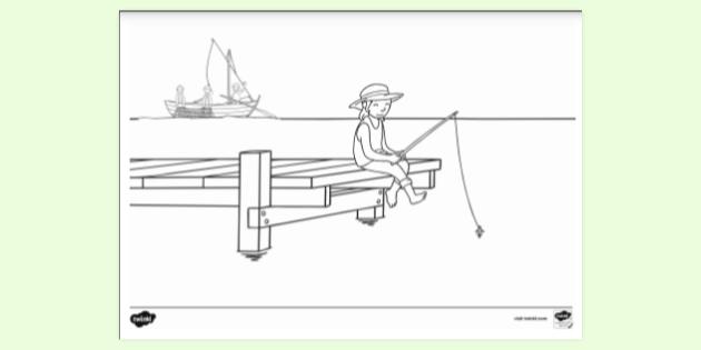 Free Fishing Colouring Page - Colouring - KS1 (teacher made)