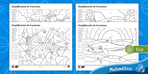 colorear fracciones reducir simplificar fracción equivalente colorear-fracciones-reducir-simplificar-fracci-n-equivalente