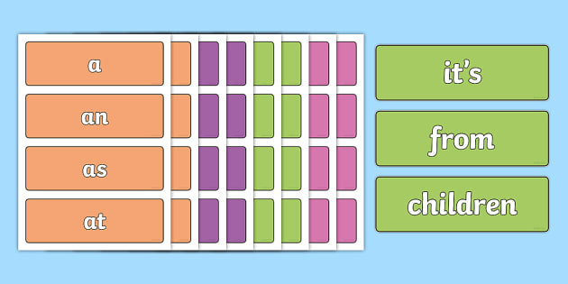 Coloured Phase 2 To 5 High Frequency Words Flashcards Coloured