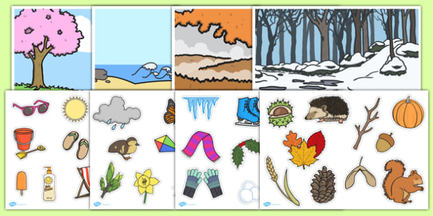 Seasons Matching Game - Seasons Activity (teacher made)