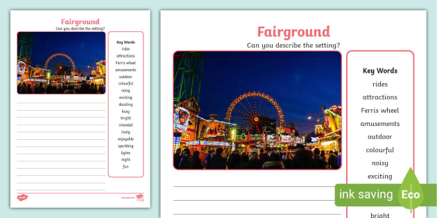Fairground Setting Description Writing Frame - Twinkl