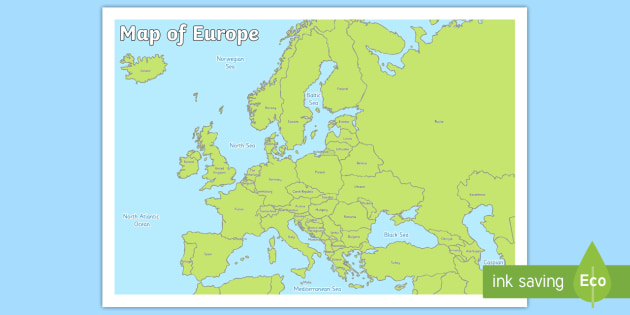 simple labeled map of europe