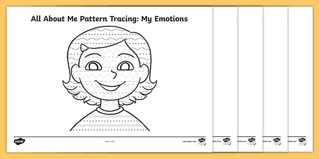 all about me pattern tracing activity my emotions