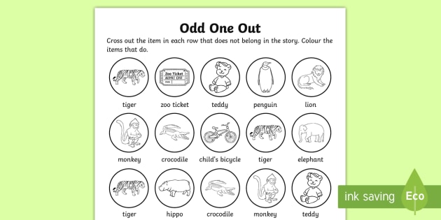 Who s At the Zoo Circle The Odd One Out Activity Twinkl