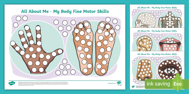All About My Body Button Placing Fine Motor Skills Activity