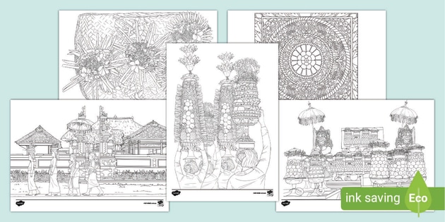 Balinese Nyepi Colouring Pages - Indonesian (teacher made)