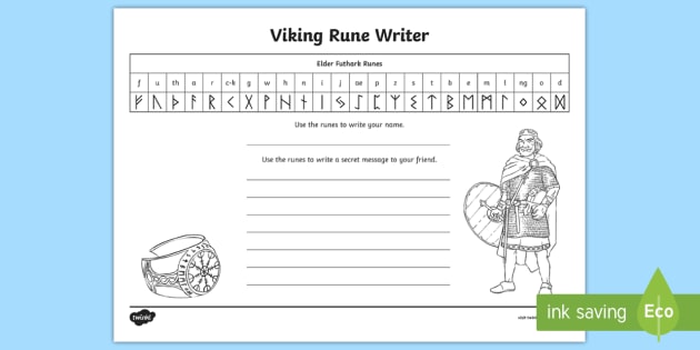 worksheet viking alphabet Write Your Name Worksheet  Viking runes  in viking Runes