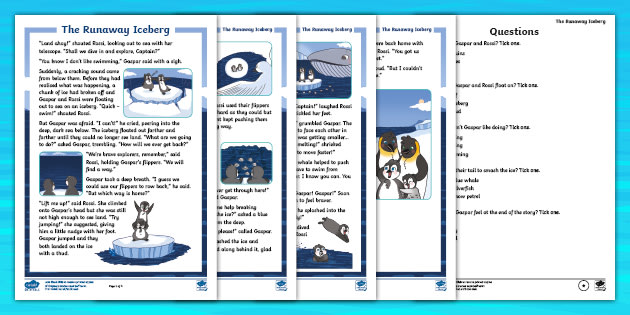 Year 1 The Runaway Iceberg Differentiated Reading Comprehension