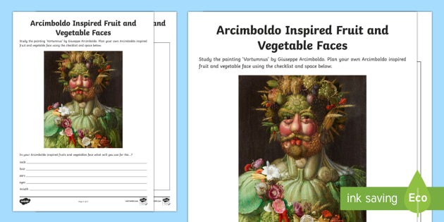phonics twinkl worksheet Inspired Arcimboldo Faces Worksheet Vegetable and Fruit