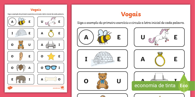 Atividade para baixar e imprimir utilizando vogais.  Atividades de  alfabetização, Atividades, Alfabetização