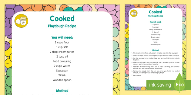 Cooked Playdough Recipe teacher Made 