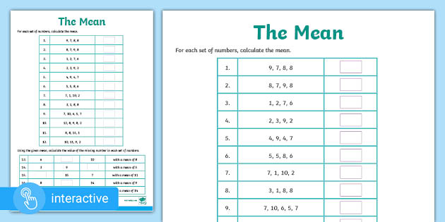 👉 Interactive PDF Y6 WRM Spring Block 7: Statistics: The Mean
