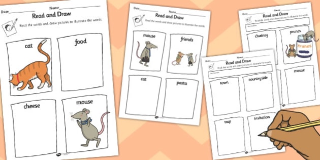 The Town Mouse and the Country Mouse Read and Draw Worksheet