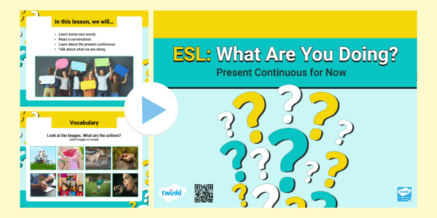 ESL What Are You Doing? Present Continuous PPT Adults A2