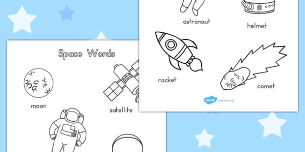 FREE! - Space Words Colouring Sheets - australia, activity, colouring