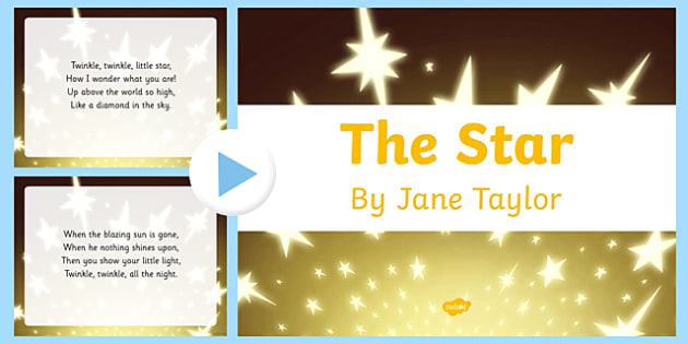 The Star by Jane Taylor Poem PowerPoint