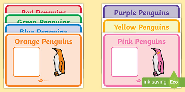 FREE! - 👉 Editable Penguin Themed Group Signs - Twinkl