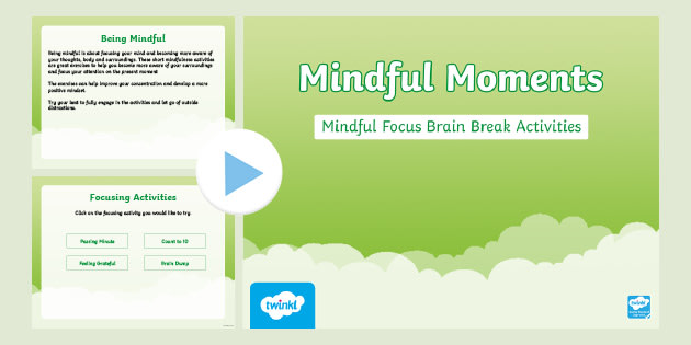 Mindful Moments Focus Brain Breaks PowerPoint