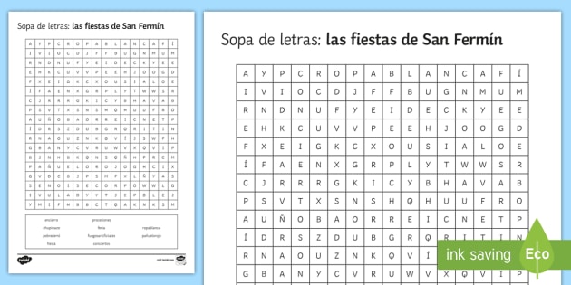 San Fermin Festivities Word Search Worksheet Worksheet Spanish