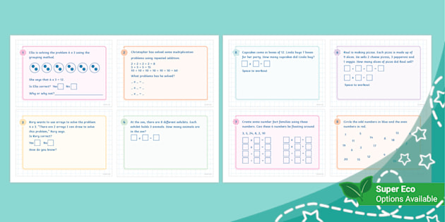 Multiplication: Challenge Cards (Ages 6 - 7)