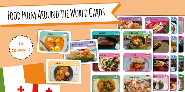 【洋書・学習用】Food from the World Food from around the World for Kids Cards | KS1 Resources