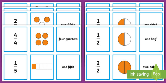 Educational 60 Pieces Fraction Matching Puzzles 