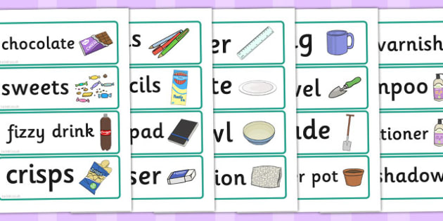 Pound Shop Role Play Labels (teacher made)