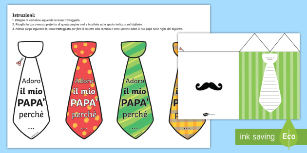 Biglietto della Festa del Papà con la Cravatta per bambini