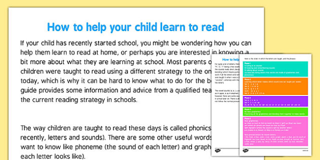 How parents can teach kids phonics sounds in English