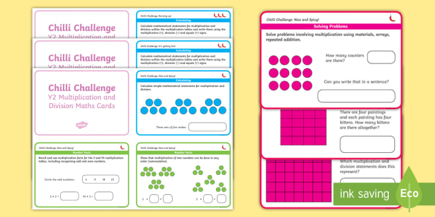 Chilli Challenge Year 2 Multiplication And Division Maths Cards