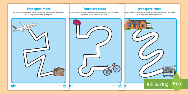 Transport Pencil Control Path Worksheet Worksheets