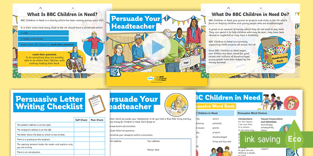  NEW KS2 BBC Children In Need Persuasive Letter Writing Resource 