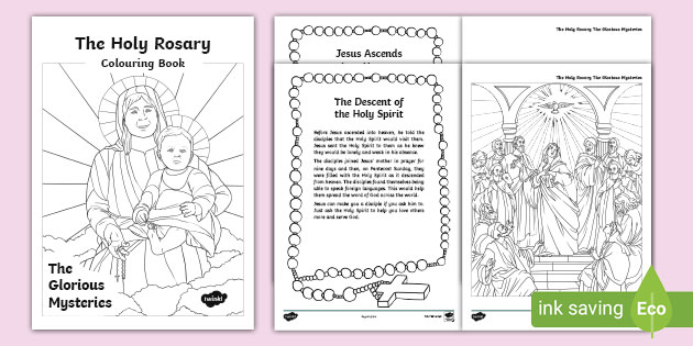 The Glorious Mysteries Rosary Colouring Booklet