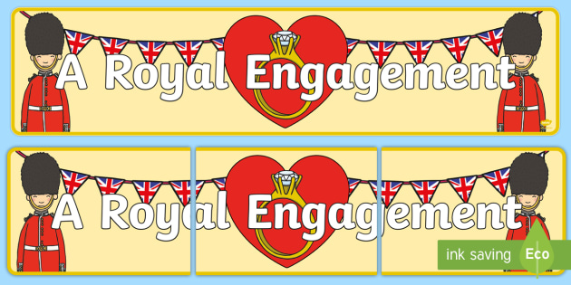 A Royal Engagement Display Banner Royalty Prince Harry Meghan