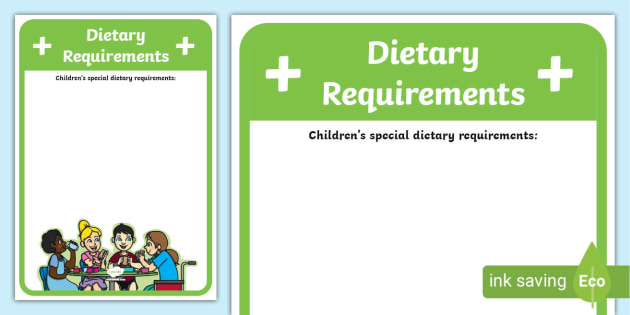 Pupil Dietary Requirements Information Poster (teacher made)