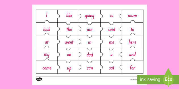 magenta reading sight words jigsaw puzzle literacy sight