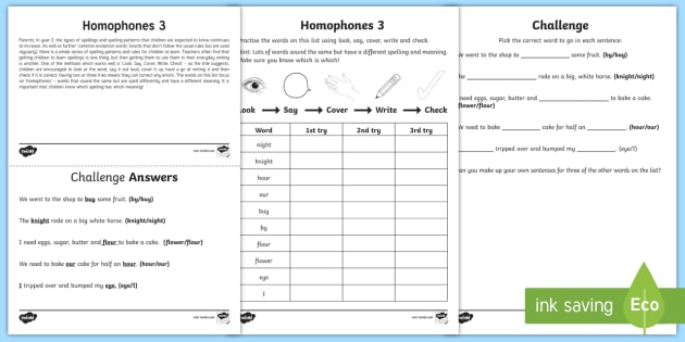 year 2 spelling practice homophones 3 homework worksheet