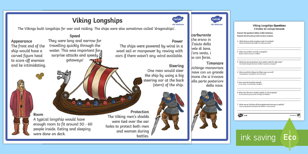 months english worksheet Worksheet and Vikings Longships Comprehension Information