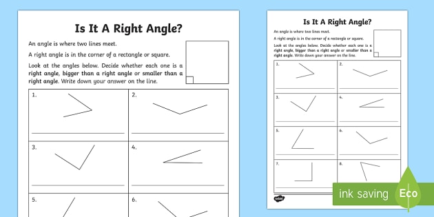 4TH GRADE MATH - MAKING A RIGHT ANGLE TEMPLATE AND SORTING OUT