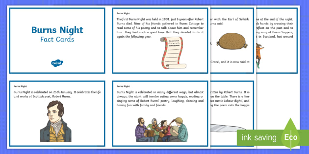Burns Night Fact Cards (teacher made)