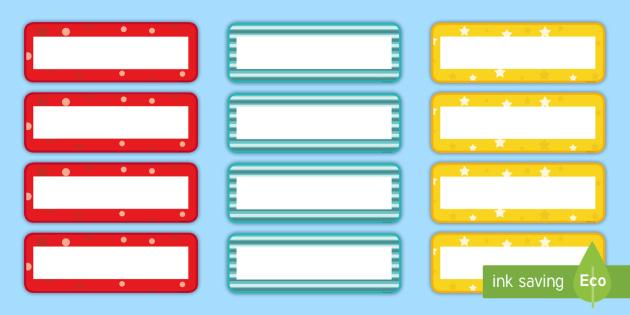 Editable Large Tray Labels