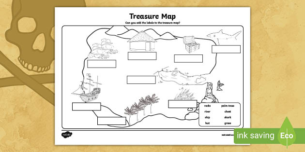 Treasure Map Labelling Activity (teacher made)