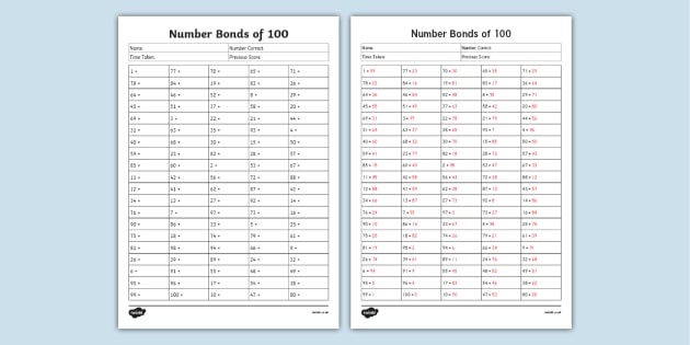 Ultimate Number Bond Of 100 Worksheet Worksheet Worksheet