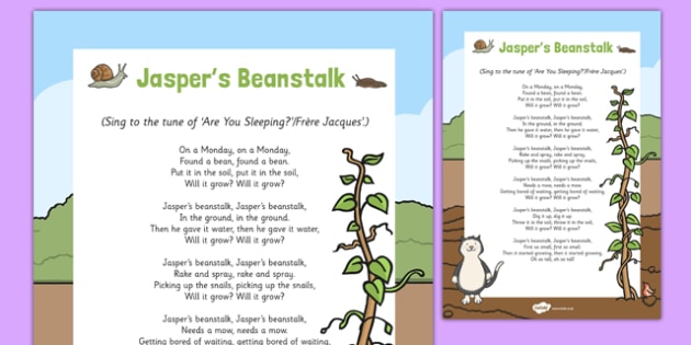 Free! - Rhyme To Support Teaching On Jasper's Beanstalk