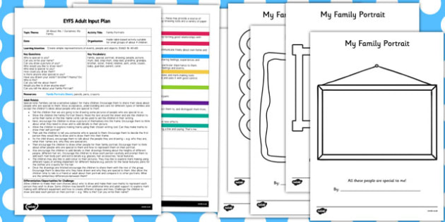 Family Portrait Activity EYFS Adult Input Plan and Resource Pack