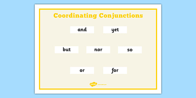 Editable Coordinating Conjunctions Word Mat