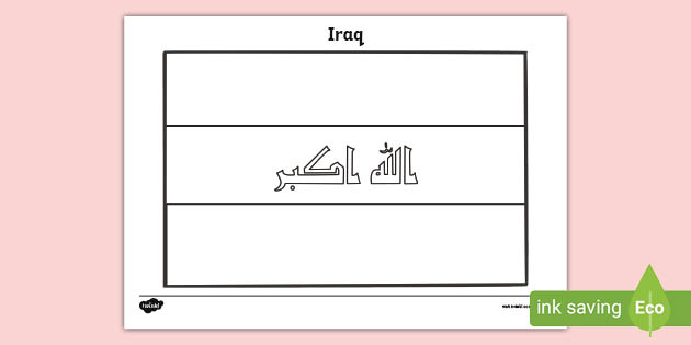 Iraq Flag Colouring Sheet