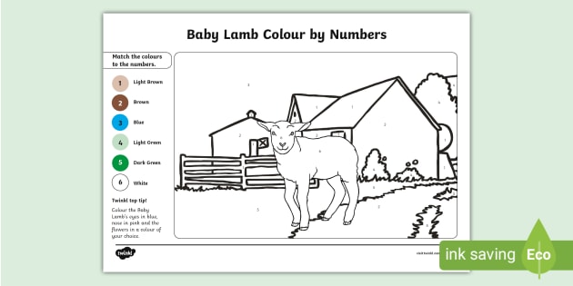 FREE! - Baby Lamb Colour by Number (teacher made)