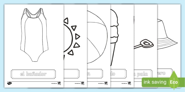 👉 Spanish Summer Colouring Pages (teacher made)